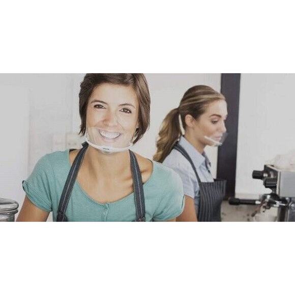 (5) Mascare Anti-Fog Transparent Face Shield SG4 Open Mask Food Handler Lot 5 - Picture 2 of 4